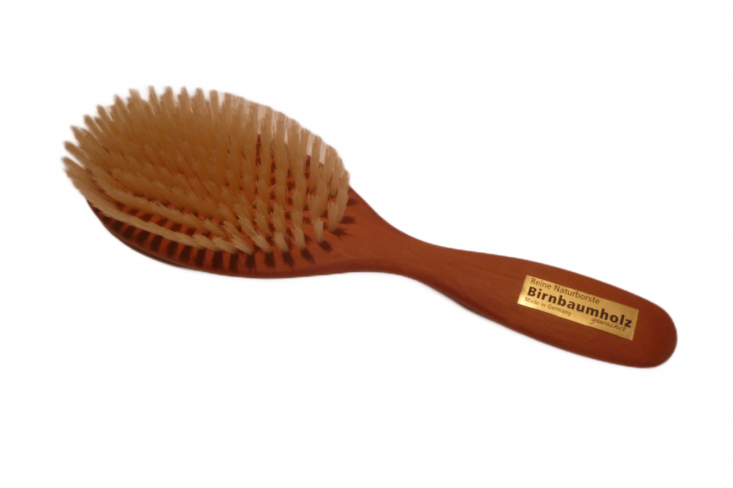 Haarbürste Birnbaum mit Naturborsten, groß