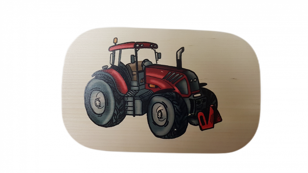 Brotzeitbrett Traktor Rot 16 x 25 x 1,5 cm