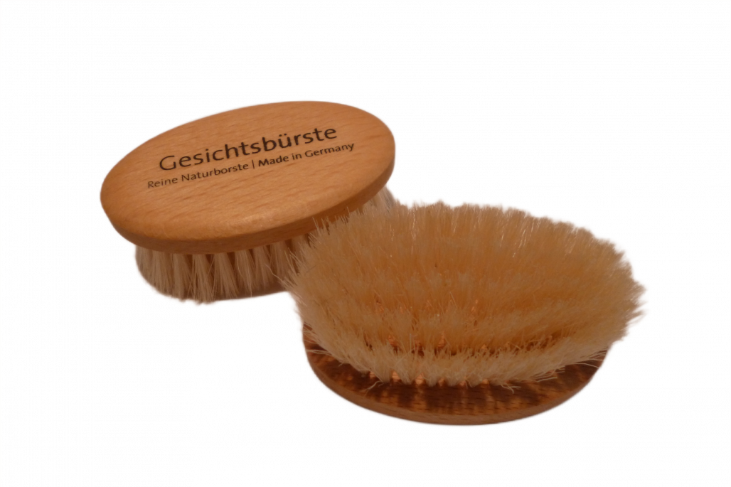 Gesichtsbürste mit Naturborsten, oval