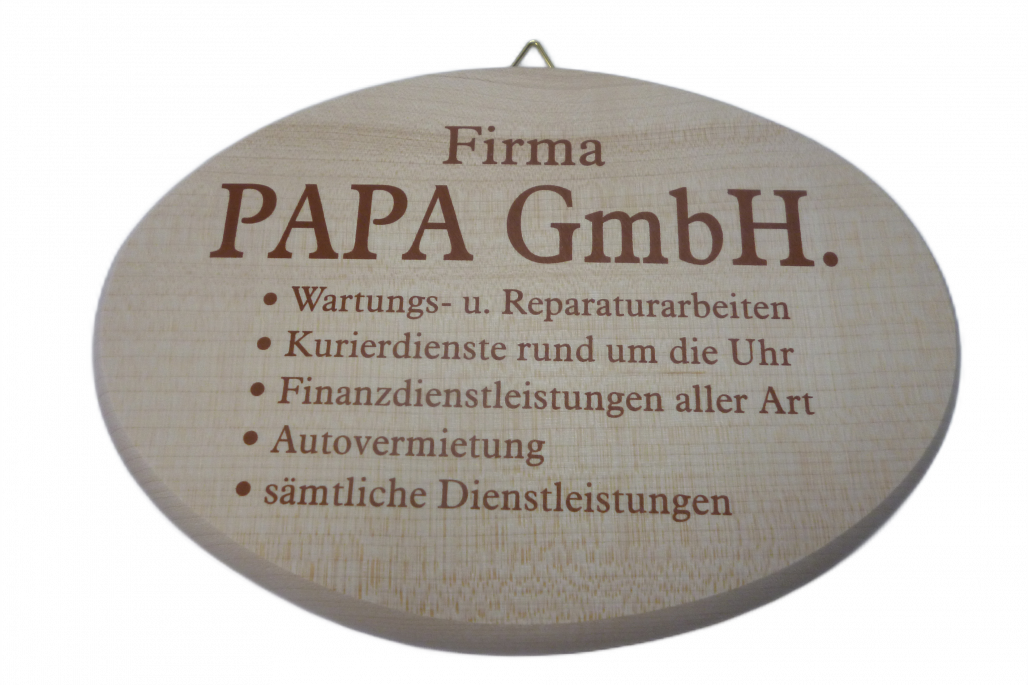 Spruchbrett: Papa GmbH Spruchbrett: Papa GmbH