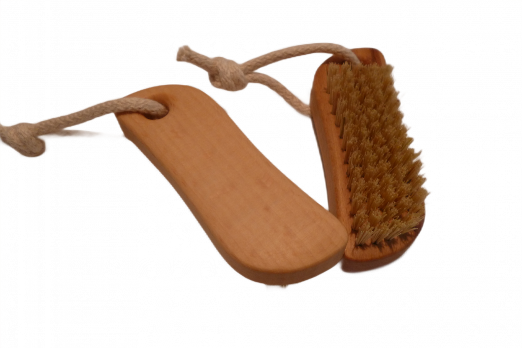 Handbürste mit Naturborsten und Kordel