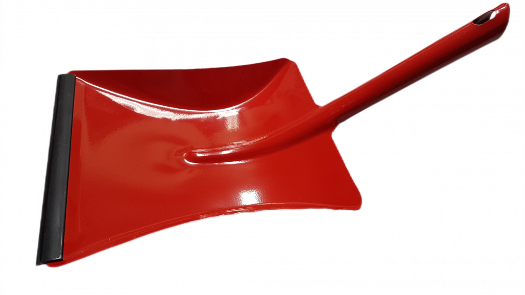Kehrschaufel mit Gummilippe, rot