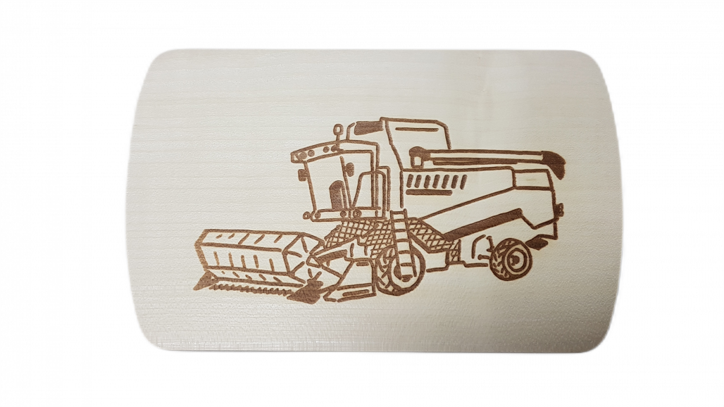 Brotzeitbrett Mähdrescher 15 x 24 x 1  cm