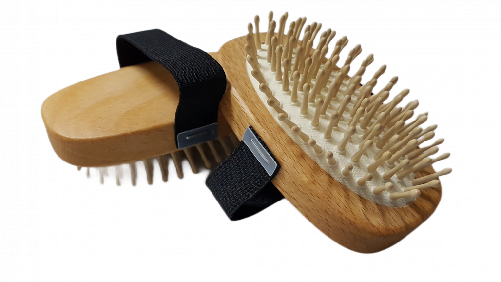 Massagebürste mit echten Holzstiften