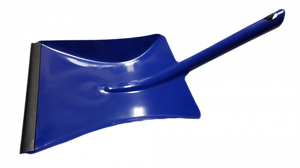 Kehrschaufel mit Gummilippe, blau