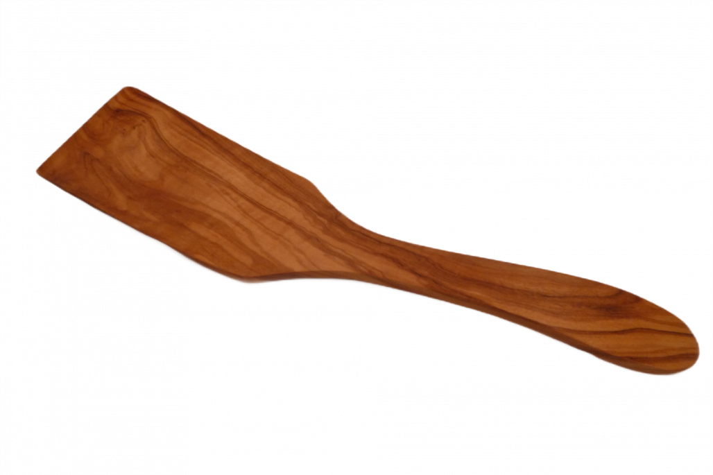 Pfannenwender gebogen aus Olivenholz